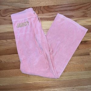 🌸Vintage Juicy Couture Pink Velour Tracksuit Track suit pants Small
